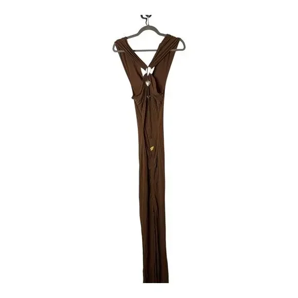 MANURI Eleni Maxi Dress Ruched Cutout Vacation Party Sexy Evening Stretchy M - Picture 4 of 13